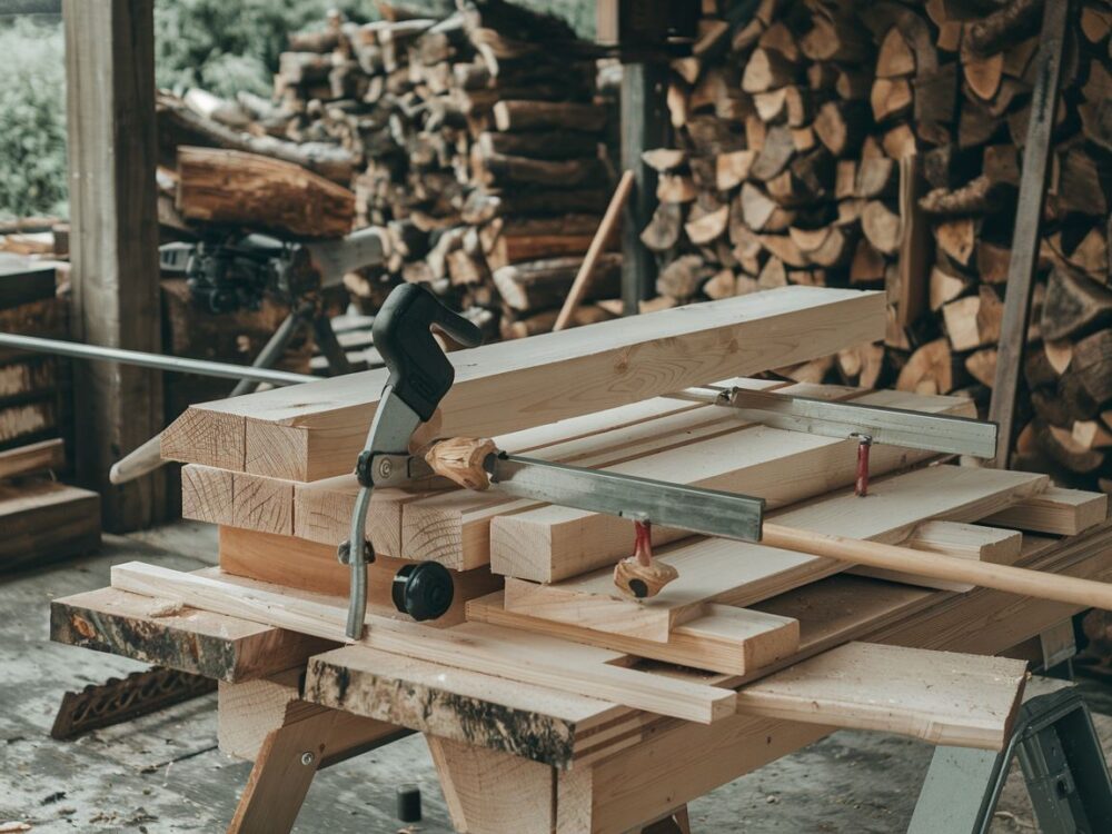 cięcie drewna ręczną piłą