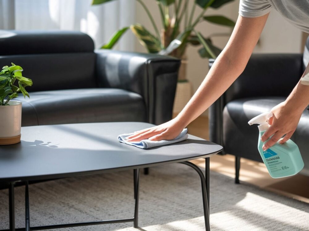 czyszczenie czarnych mebli matowych