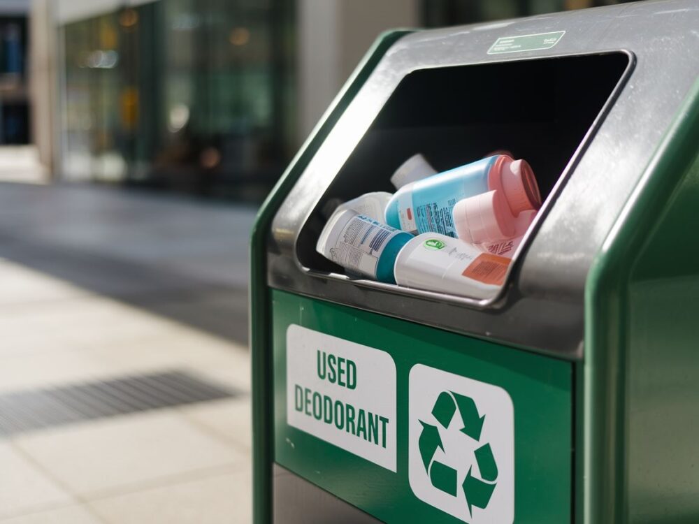 dezorant przy pojemniku na recykling