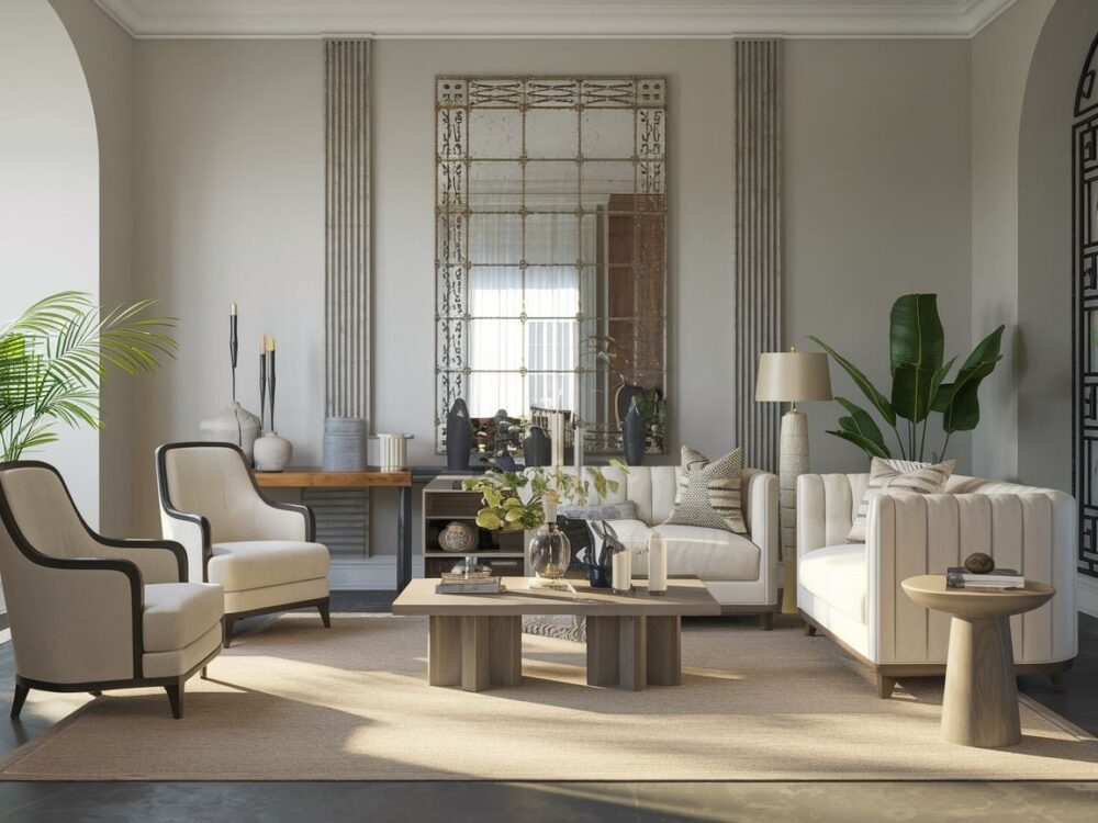 eleganckie lustra na ścianie