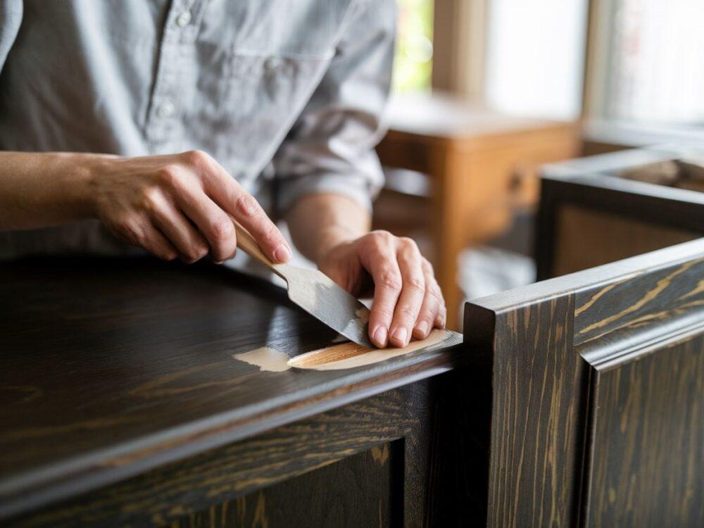 maskowanie uszkodzenia mebla