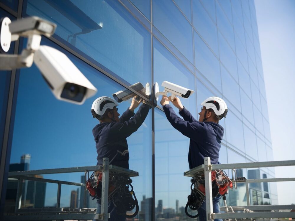 montaż kamery na elewacji