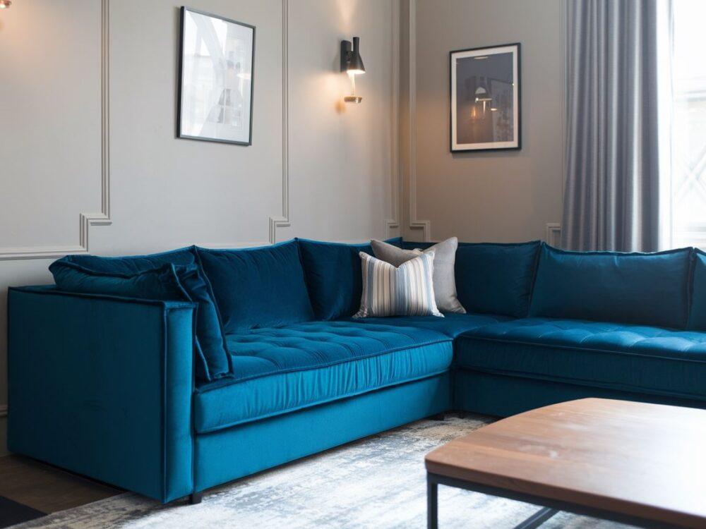 nowoczesny narożnik velvet