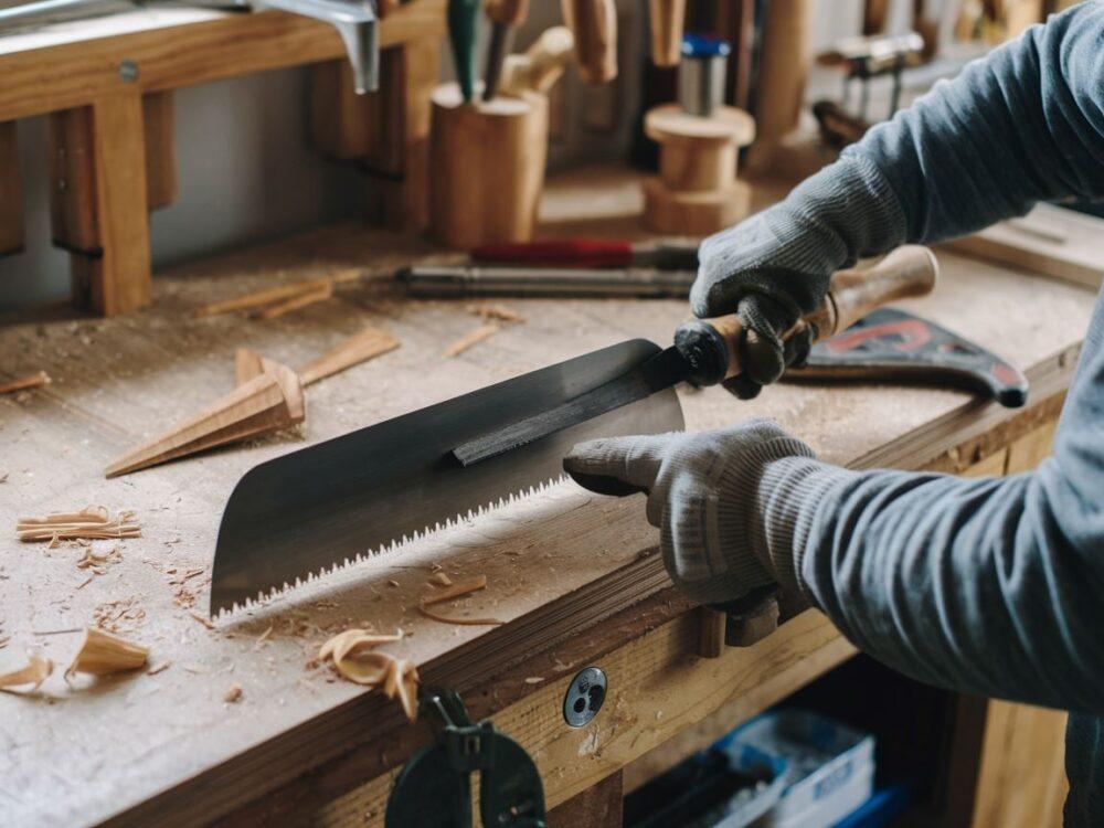 piła do drewna na stole