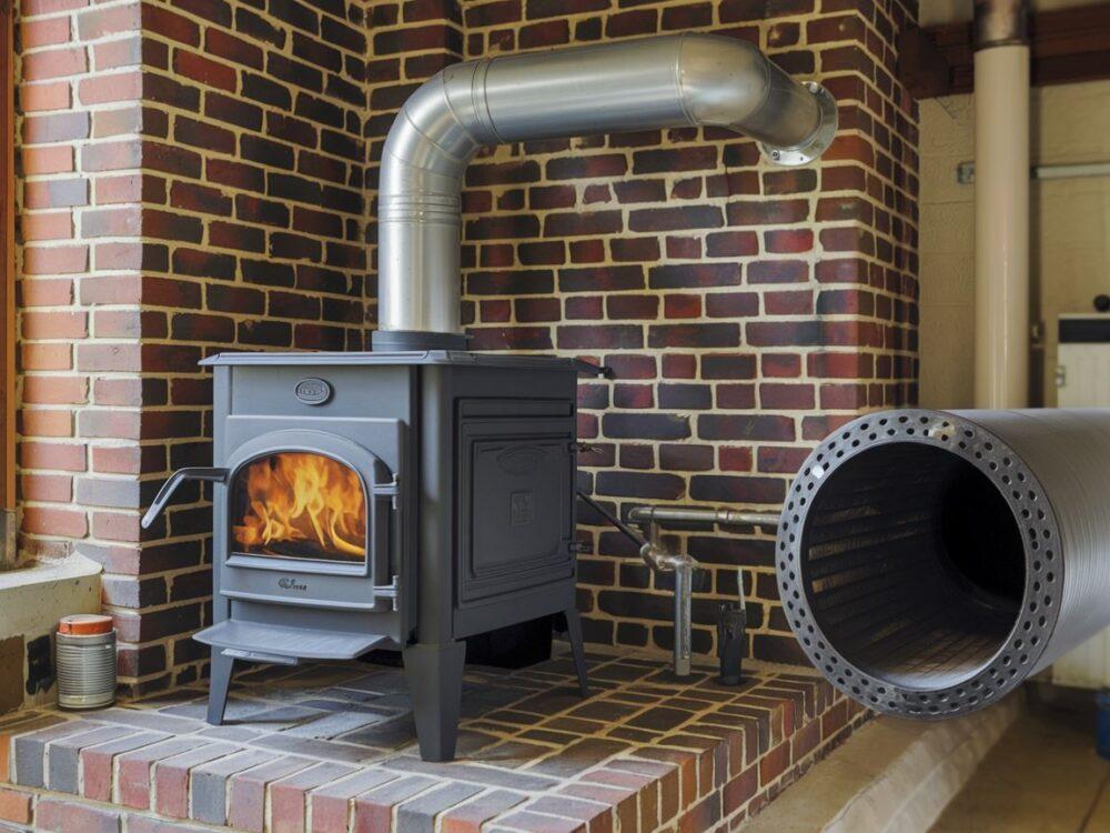 pomiar komina przy piecu węglowym