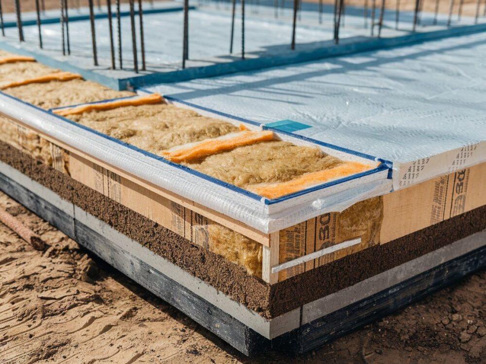 przekrój fundamentu z izolacją