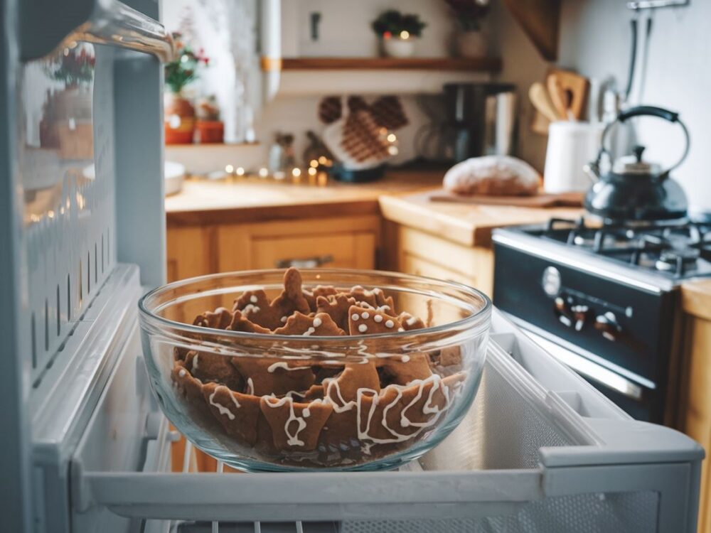 szklana miska z ciastem piernikowym