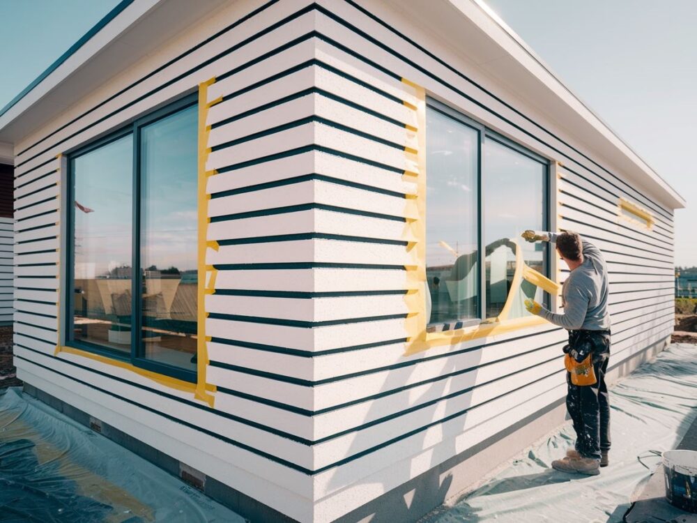 taśma malarska na ścianie